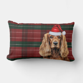 Cojín Lumbar Dog Lover Christmas Cocker Spaniel Holiday Plaid