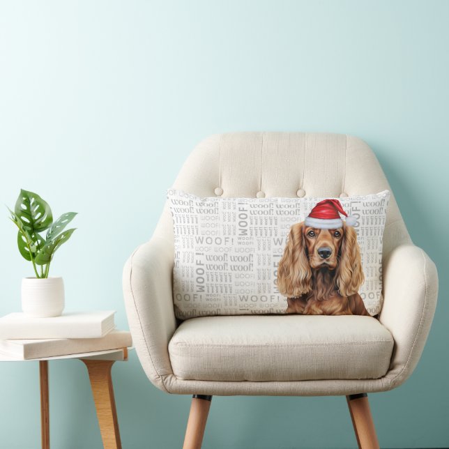 Cojín Lumbar Dog Lover Christmas Cocker Spaniel Woof Holiday (Silla)