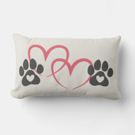 Cojín Lumbar Dog Mom Heart Paws Art | Rescue Mama Dogs Lover