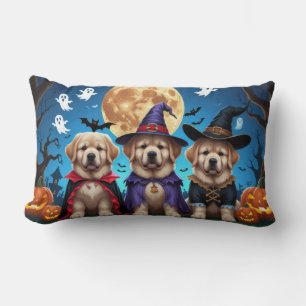 Cojín Lumbar Dogs de Terranova Calabaza Halloween Funny