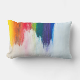 Cojín Lumbar Dolor abstracto amarillo, naranja, rojo, verde y a