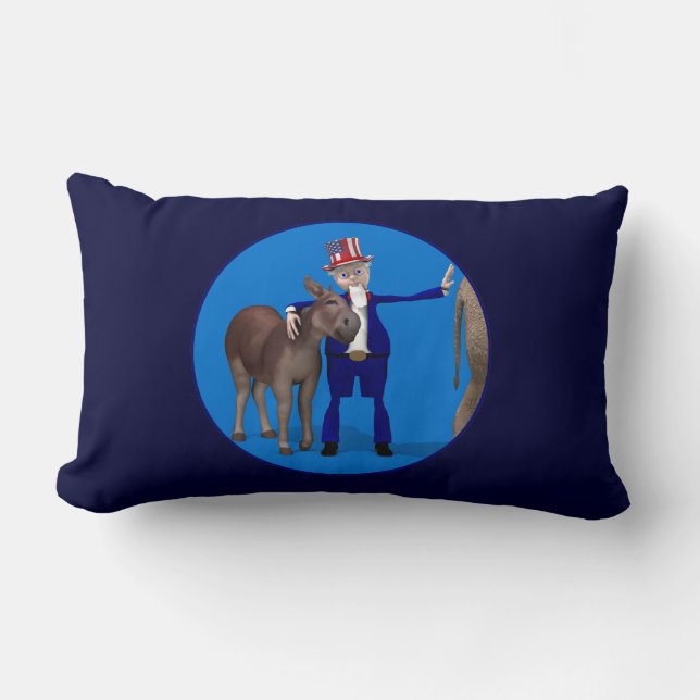 Cojín Lumbar Donkey Lover Tío Sam (Anverso)
