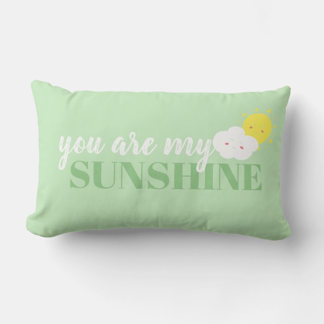 Cojín Lumbar Doodle Eres Mi Sunshine Pillow Green (Anverso)