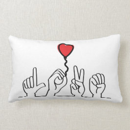 Cojín Lumbar Doof, gebarentaal love - liefde. Ik hou van je.