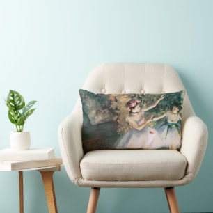 Cojín Lumbar Dos bailarines en un escenario de Edgar Degas, Art