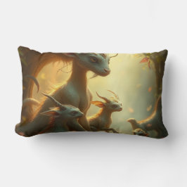 Cojín Lumbar „Drachenmutter im goldenen Wald“
