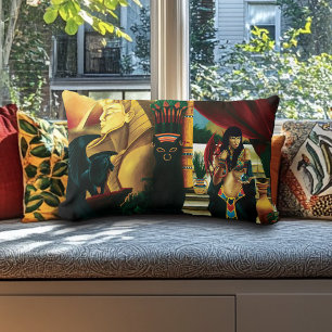 Cojín Lumbar Dragón de gato de reina egipcio