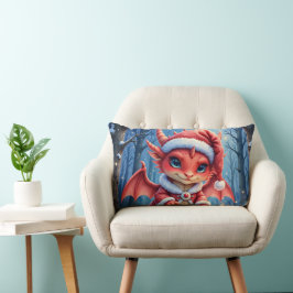 Cojín Lumbar dragón de Navidad, demasiado lindo para arrestar,