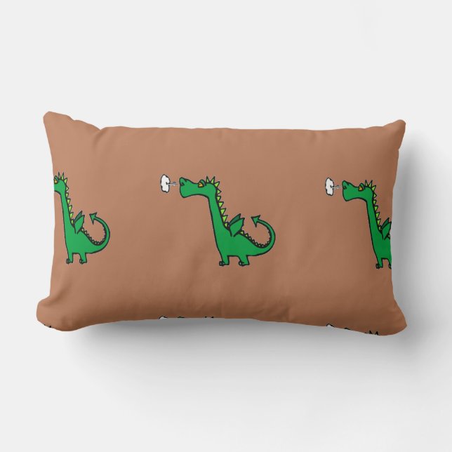 Cojín Lumbar Dragón verde respiratorio al aire (Anverso)