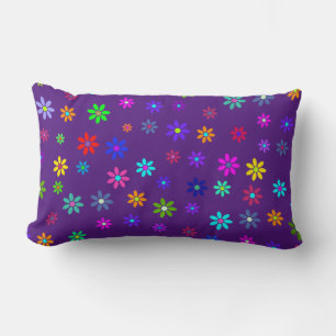 Cojín Lumbar Ducha de alimentación de flores - patrón de color 