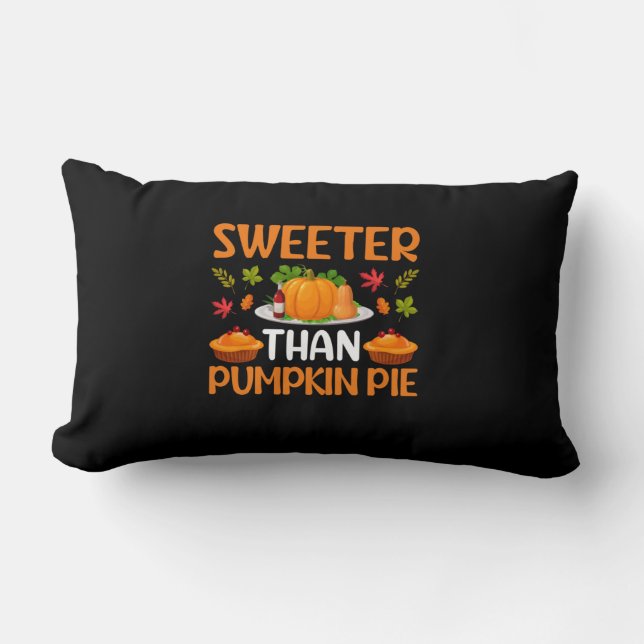 Cojín Lumbar Dulce de Acción de Gracias Que Pie De Calabaza (Anverso)