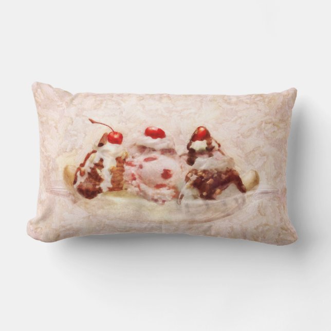 Cojín Lumbar Dulce - Helado - Banana split (Anverso)