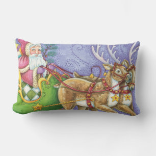 Cojín Lumbar Dulce Papá Noel de Navidad de Dibujos Animados Tri
