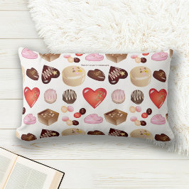 Cojín Lumbar Dulce Patrón de Corazones de Chocolate de Colores