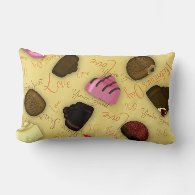 Cojín Lumbar Dulce San Valentín - Patrón El día de San Valentín (Anverso)