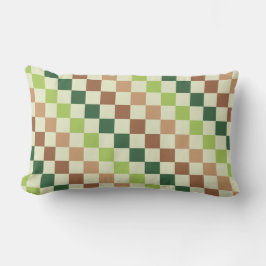 Cojín Lumbar Earthy rainbow diagonal checkerboard pattern