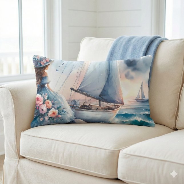 Cojín Lumbar Echoes of the Tide (Echoes of the Tide Lumbar Pillow Mockup A)