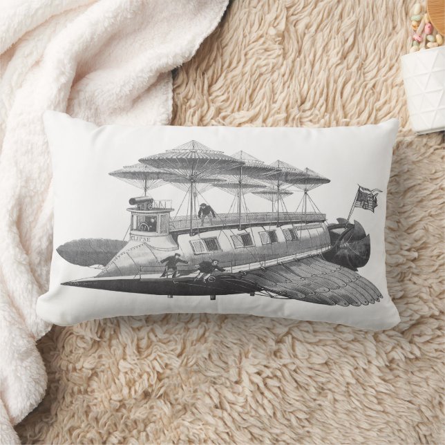 Cojín Lumbar Eclipse de barco Steampunk de ciencia ficción vint (Manta)