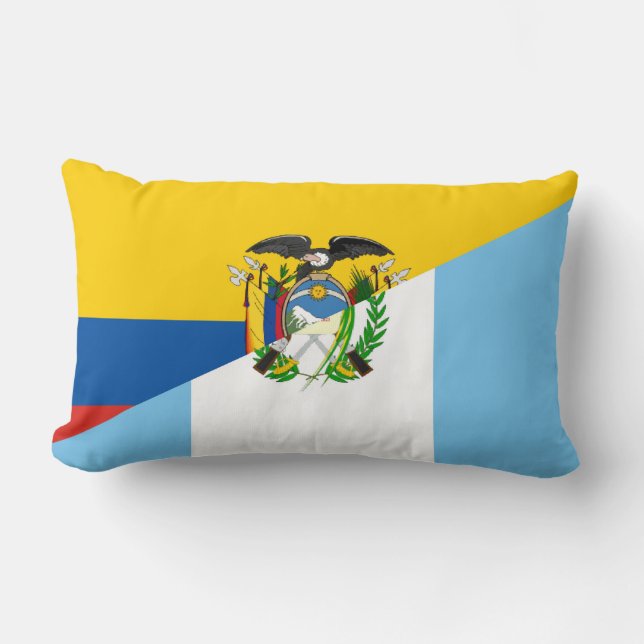 Cojín Lumbar Ecuador: símbolo del país con bandera media (Anverso)