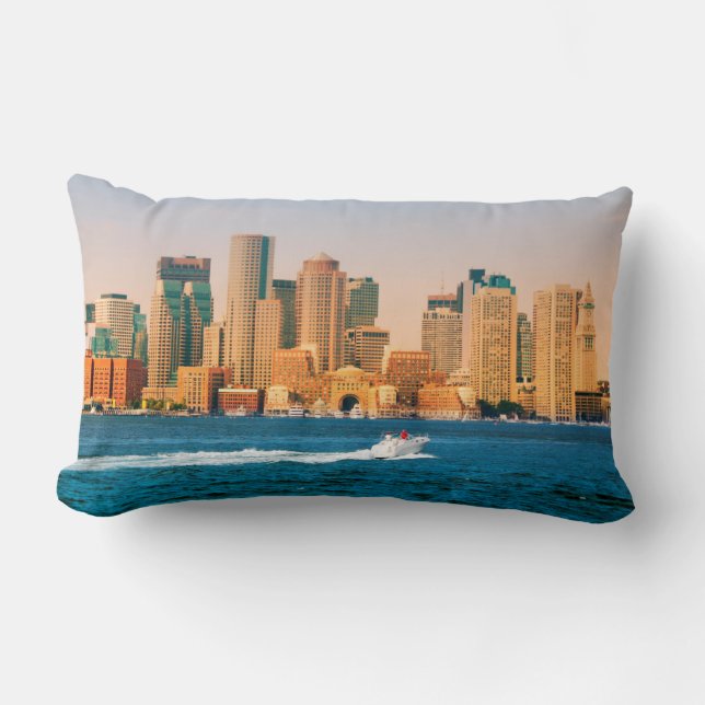 Cojín Lumbar EE.UU., Massachusetts. Panorama del paseo marítimo (Anverso)