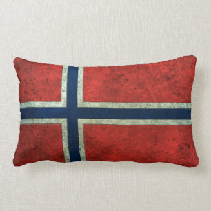 Cojín Lumbar Efecto de acero envejecido bandera noruega