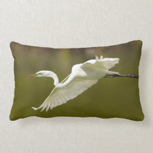 Cojín Lumbar egret en vuelo