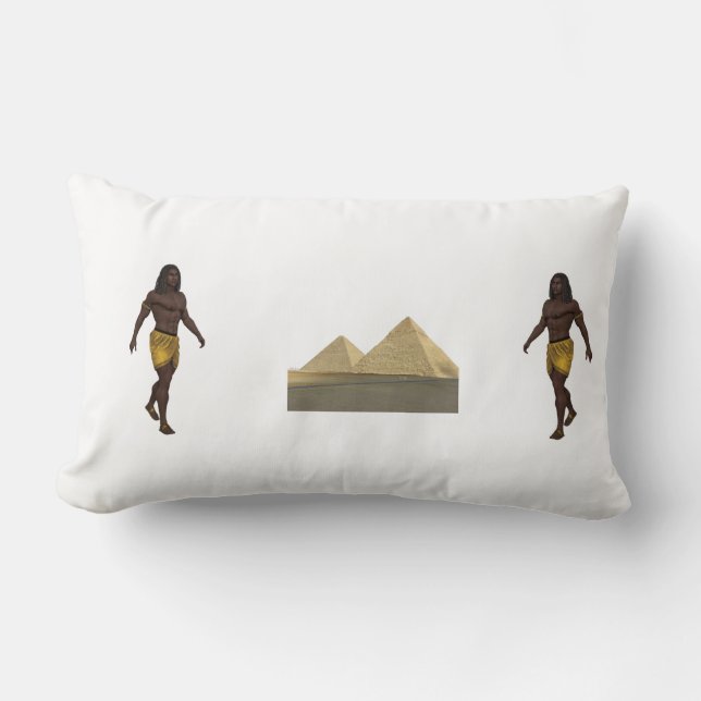 Cojín Lumbar “Egyptian Guardians Pillow | Ancient Pyramids & Ki (Anverso)
