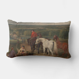 Cojín Lumbar Ejercicio de los caballos reales (arte equino)