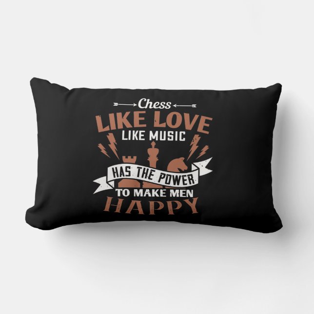 Cojín Lumbar El Ajedrez Tiene El Poder De Hacer Feliz A Los Hom (Anverso)