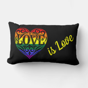 Cojín Lumbar El amor es amor el corazón arcoiris LGBTQ