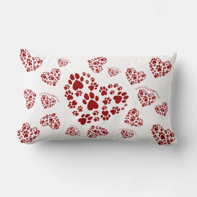 Cojín Lumbar El amor es una palabra legged cuatro (Anverso)