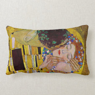 Cojín Lumbar El beso de Gustav Klimt, vintage Art Nouveau