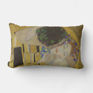 Cojín Lumbar El Beso, Pintura al Óleo Art Nouveau, Gustav Klimt