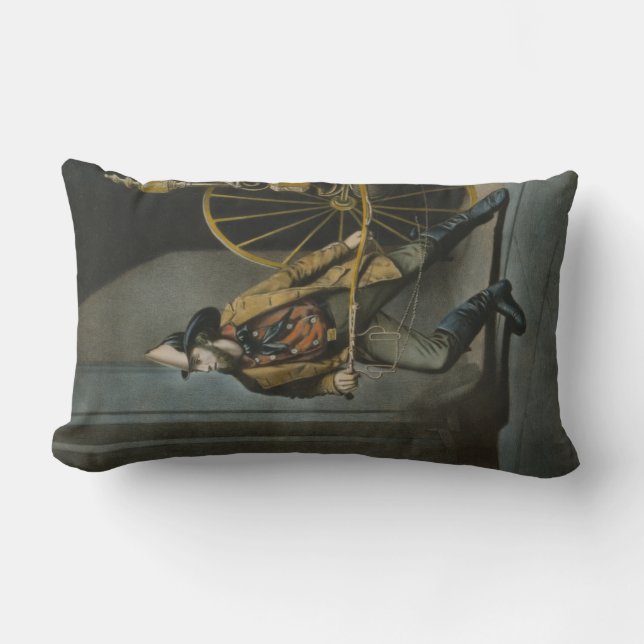 Cojín Lumbar El bombero estadounidense: Siempre listo (Anverso)