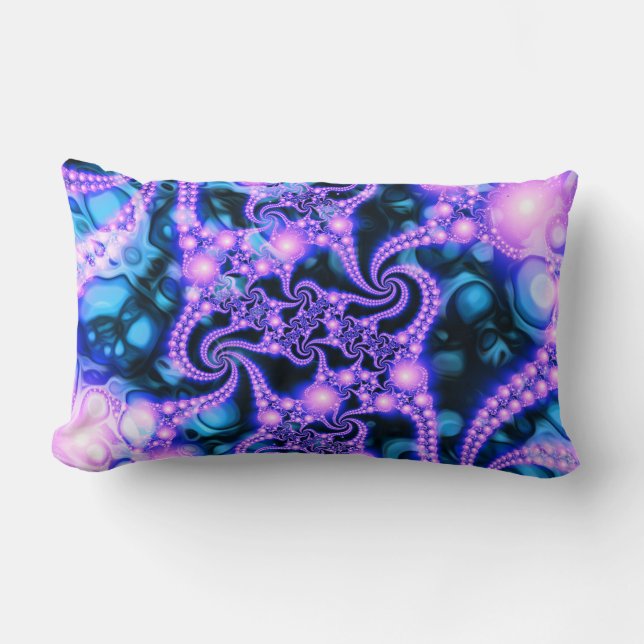 Cojín Lumbar El caer dentro (fresco) - fractal psicodélico (Anverso)