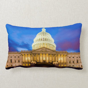 Cojín Lumbar El capitolio de Estados Unidos en la hora azul