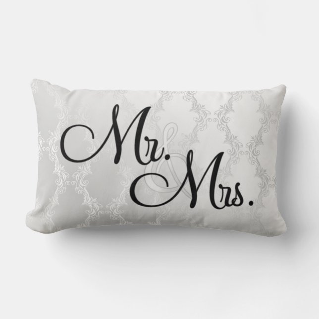 COJÍN LUMBAR EL CASARSE Y SR. Y SEÑORA PILLOW DEL REGALO DE LA (Anverso)