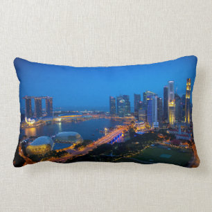 Cojín Lumbar El centro de Singapur de noche