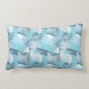 Cojín Lumbar El cepillo verde azulado abstracto frota