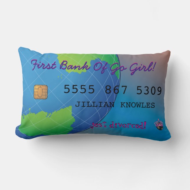 Cojín Lumbar El Chiste femenino Fab, divertido y divorciado (Anverso)