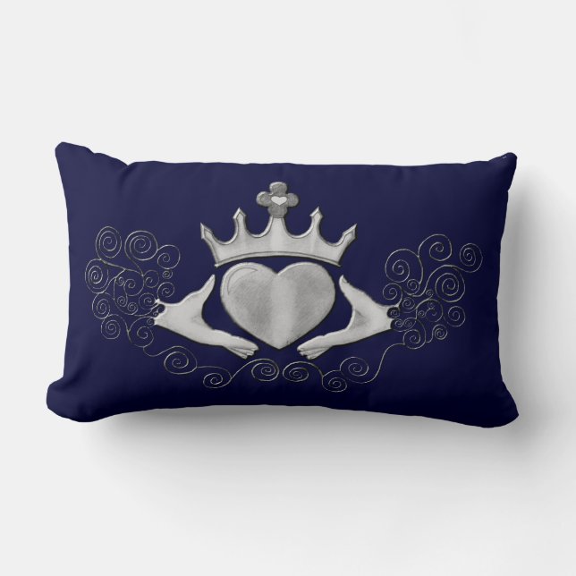 Cojín Lumbar El Claddagh (Plata) (Anverso)