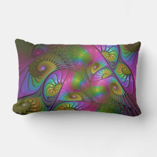 Cojín Lumbar El colorido y luminoso resumen de arte fractal