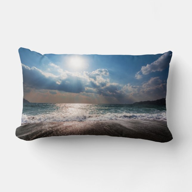 Cojín Lumbar El día pasado en la playa (Anverso)