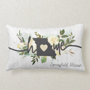 Cojín Lumbar El estado de Misuri personalizó tu ciudad natal