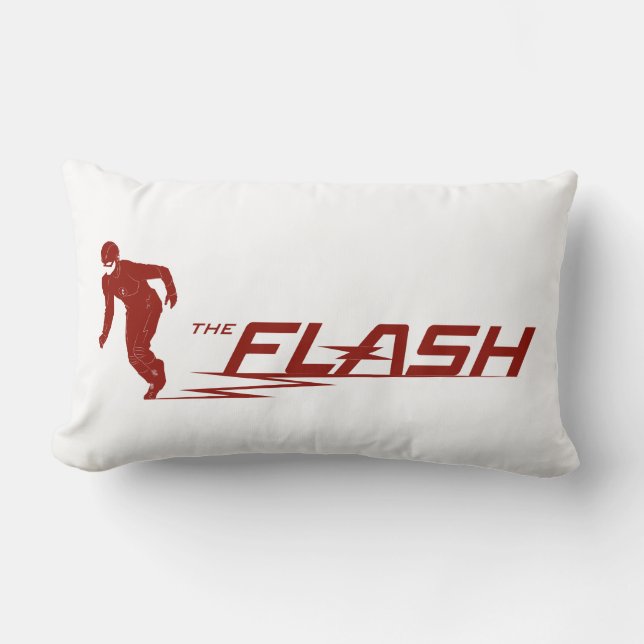 Cojín Lumbar El Flash | Logotipo del nombre del superhéroe (Anverso)