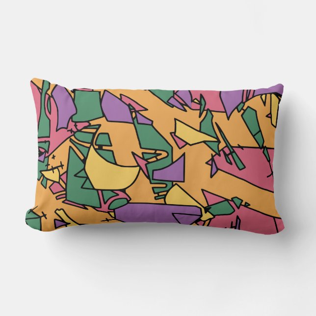 Cojín Lumbar El garabato festivo (Anverso)