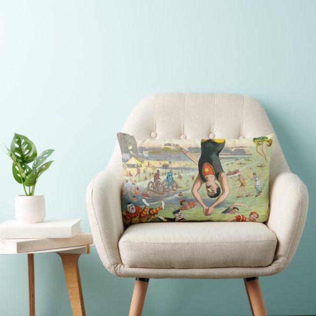 Cojín Lumbar El Gran Carnaval del Agua de la Isla Coney