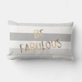 Cojín Lumbar El gris raya el oro sea fabuloso