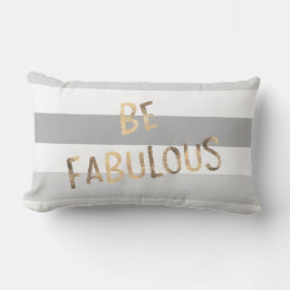 Cojín Lumbar El gris raya el oro sea fabuloso