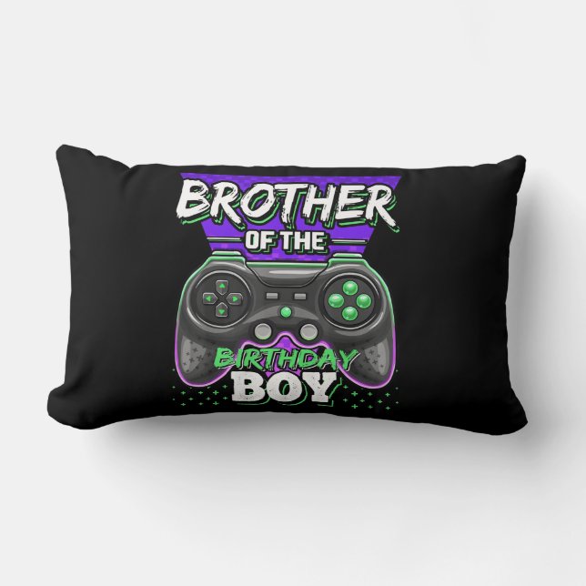 Cojín Lumbar El hermano del videojuego de cumpleaños (Anverso)